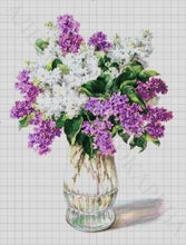 Lade das Bild in den Galerie-Viewer, Stickpackung mit Perlen "Vase mit Flieder"