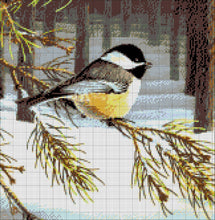 Lade das Bild in den Galerie-Viewer, Stickpackung mit Perlen "Meise"