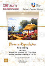 Lade das Bild in den Galerie-Viewer, Stickpackung mit Perlen "Blumen-Regenbogen"