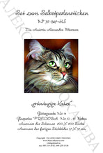 Lade das Bild in den Galerie-Viewer, Stickpackung mit Perlen "grünäugige Katze"