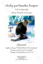 Lade das Bild in den Galerie-Viewer, Stickpackung mit Perlen "prächtiger Kater"