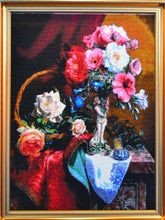 Lade das Bild in den Galerie-Viewer, Stickpackung mit Perlen "Blumenstillleben"