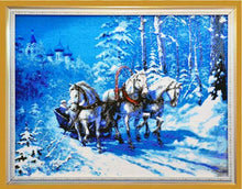 Lade das Bild in den Galerie-Viewer, Stickpackung mit Perlen "Russische Troika"