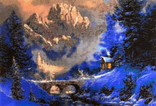 Lade das Bild in den Galerie-Viewer, Stickpackung mit Perlen "Sonnenuntergang in den Bergen"