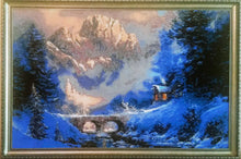 Lade das Bild in den Galerie-Viewer, Stickpackung mit Perlen "Sonnenuntergang in den Bergen"