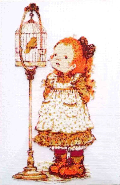 Mädchen mit einem Vogel von Alexandra Tokarewa