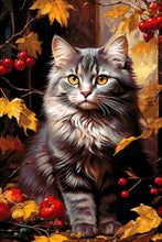 Lade das Bild in den Galerie-Viewer, Stickpackung mit Perlen &quot;Katze im Laub&quot;
