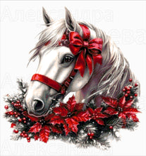 Lade das Bild in den Galerie-Viewer, Stickpackung mit Perlen "Pferd mit Schleife"
