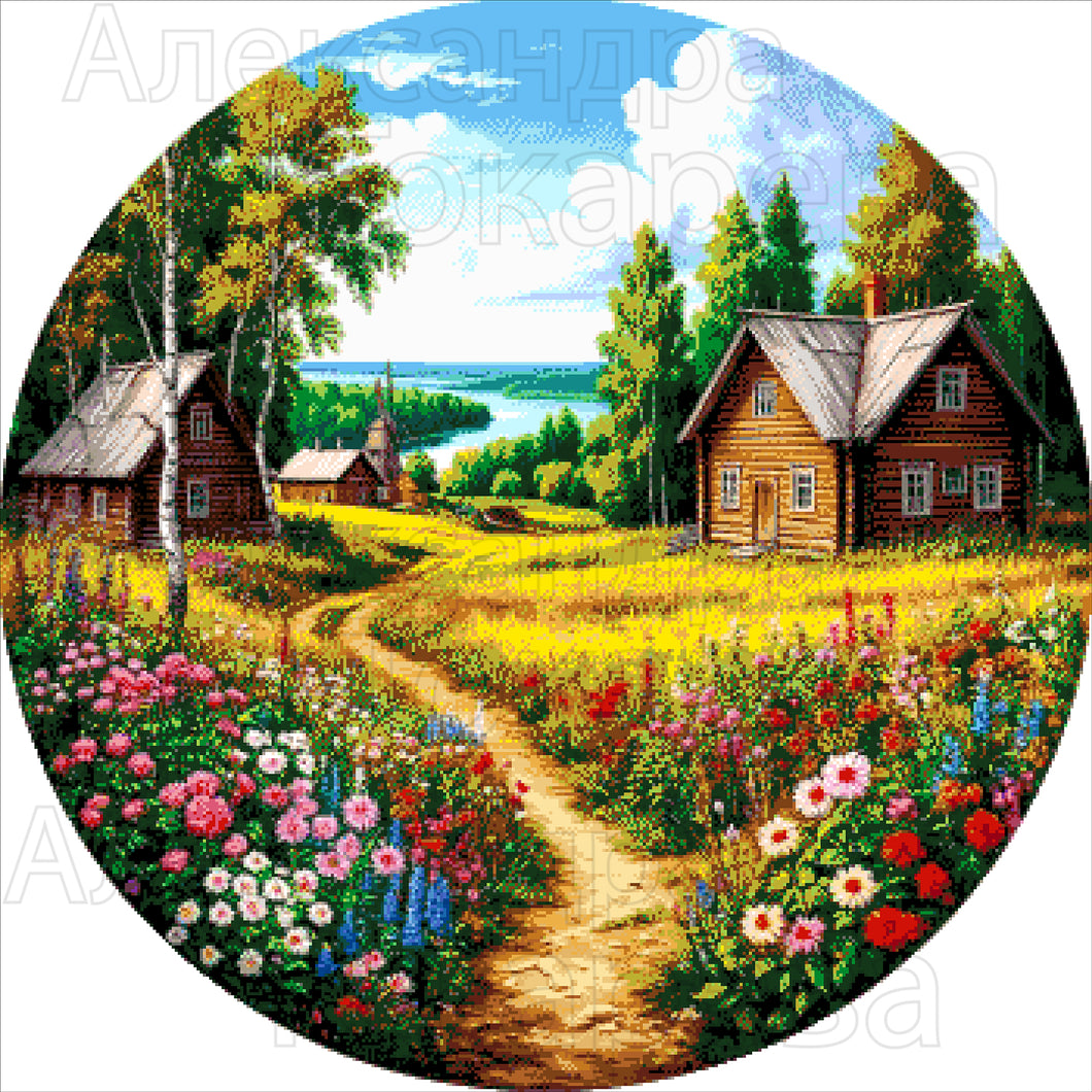 Stickpackung mit Perlen 