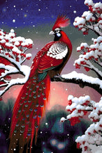 Lade das Bild in den Galerie-Viewer, Stickpackung mit Perlen &quot;roter Pfau&quot;
