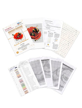 Lade das Bild in den Galerie-Viewer, Stickpackung mit Perlen &quot;Hummel und Mohnblume&quot;
