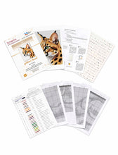Lade das Bild in den Galerie-Viewer, Stickpackung mit Perlen "goldener Serval"
