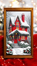 Lade das Bild in den Galerie-Viewer, Stickpackung mit Perlen &quot;verschneite Weihnachten&quot;
