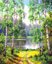 Lade das Bild in den Galerie-Viewer, Stickpackung mit Perlen &quot;Birken&quot;
