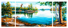 Lade das Bild in den Galerie-Viewer, Stickpackung mit Perlen &quot;Die Wilde Natur Alaskas&quot; (Triptychon)
