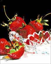 Lade das Bild in den Galerie-Viewer, Stickpackung mit Perlen &quot;Erdbeeren in einer Vase&quot;

