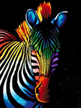 Lade das Bild in den Galerie-Viewer, Stickpackung mit Perlen &quot;Regenbogen Zebra&quot;
