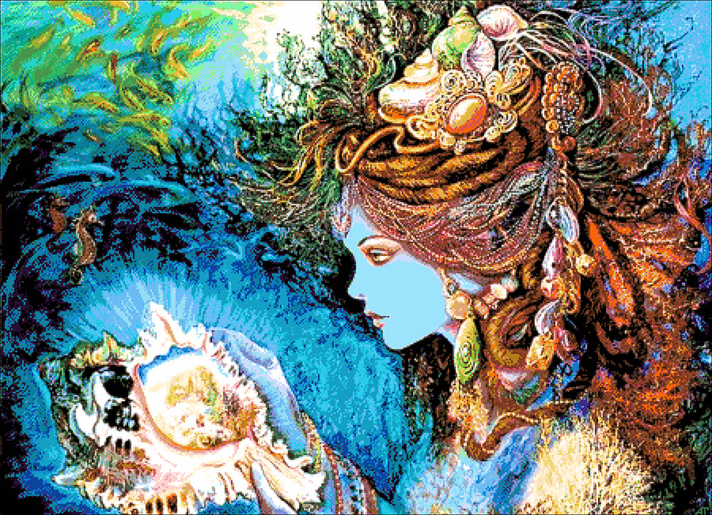 Stickpackung mit Perlen 