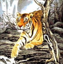 Lade das Bild in den Galerie-Viewer, Stickpackung mit Perlen &quot;Tiger in Bergen&quot;

