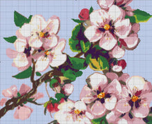 Lade das Bild in den Galerie-Viewer, Stickpackung mit Perlen &quot;Apfelblüte&quot;
