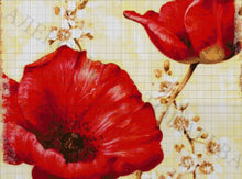 Lade das Bild in den Galerie-Viewer, Stickpackung mit Perlen &quot;Mohnblume und Kirsche&quot;
