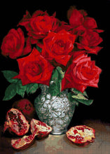 Lade das Bild in den Galerie-Viewer, Stickpackung mit Perlen &quot;Vase mit Rosen&quot;
