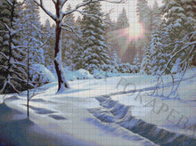 Lade das Bild in den Galerie-Viewer, Stickpackung mit Perlen &quot;Wintersonnenuntergang&quot;
