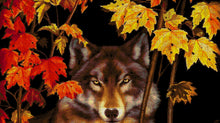 Lade das Bild in den Galerie-Viewer, Stickpackung mit Perlen &quot;Wolf im Wald&quot;
