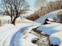 Lade das Bild in den Galerie-Viewer, Stickpackung mit Perlen &quot;an einem Wintermorgen&quot;
