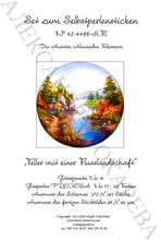 Lade das Bild in den Galerie-Viewer, Stickpackung mit Perlen &quot;Teller mit einer Flusslandschaft&quot;
